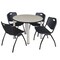 Kee Kee Round Table & Chair Set, Wood, Metal, Plastic Top, Maple TB42RNDPLBPCM47BK - alternate 1